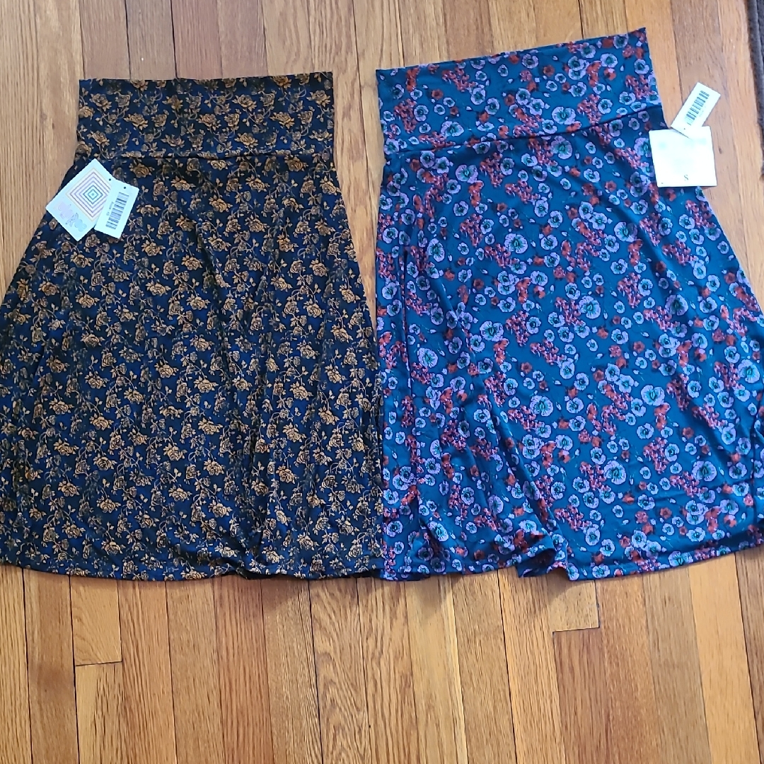 Lularoe A-Line Skirt Set - Navy And Blue Floral
